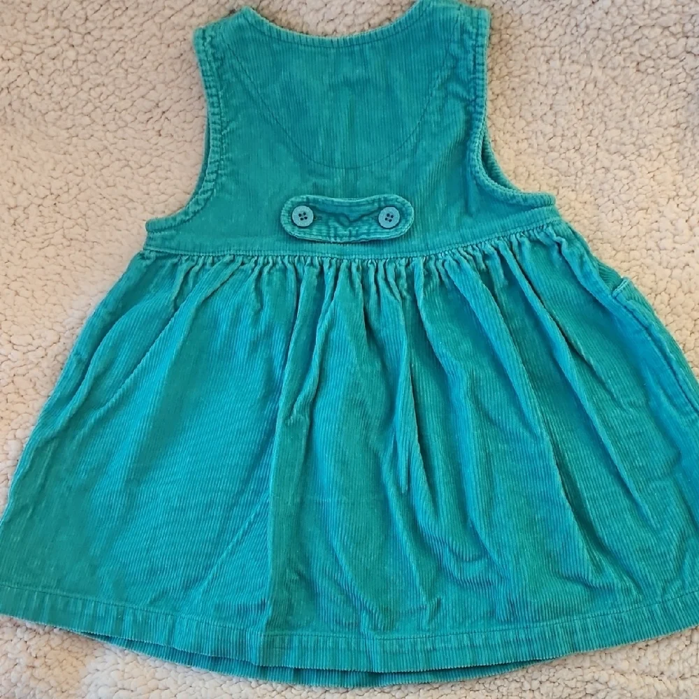 OshKosh B'gosh Turquoise Corduroy Dress with Floral Detail